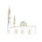 Hand drawing sketch of mosque in Dubai, United Arab Emirates, Middle East