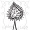 Hand drawing zentangle element with decorative frame. Decorative abstract tree. Card spades.