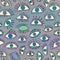 Hand drawn abstract eyes pattern. Sight seamless background. Modern texture for wallpaper, wrapping paper, textile design,