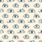 Hand drawn abstract eyes pattern. Sight seamless vector background. Modern texture for wallpaper, wrapping paper