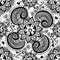 Hand drawn Abstract seamless gzhel pattern for adult coloring