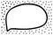 Hand drawn abstract speech bubble black white dots