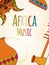 Hand-drawn africa music card