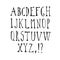 Hand drawn alphabet, font, isolated upper case letters