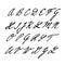 Hand drawn alphabet, font, isolated upper case letters, initials