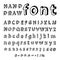 Hand drawn alphabet. Handwritten font