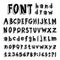 Hand drawn alphabet. Handwritten font