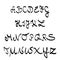 Hand Drawn Alphabet Letters. Initial Capital Script Font
