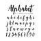 Hand drawn alphabet. Script font. Brush font