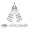 Hand drawn American native wigwam with ethnic ornamental element