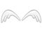 Hand drawn angel or bird wing. Outlined drawing element isolated on white background. Vector illustration