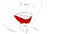 Hand-drawn animation: a Girl paints her lips with red lipstick
