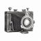 Hand Drawn Antique Camera, Vintage Photo Camera Isolated on White Background
