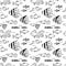 Hand Drawn Aquarium Fish Seamless Pattern for Marine Print