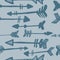 Hand drawn arrows seamless pattern. Tribal endless wallpaper in doodle style. Decorative backdrop for fabric design, textile print
