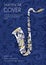 Hand drawn art musical saxophone background ornament illustration concept. Vector illustration