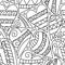 Hand drawn artistically ethnic ornamental seamless pattern with heart and romantic doodle elements