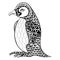 Hand drawn artistically King Penguin, zentangle illustartion