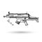 Hand drawn assault rifle Scar on white