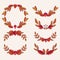 hand drawn autumn ornaments collection vector illustration