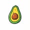 Hand Drawn Avocado: Superflat Style Cartoon With Bold Colors