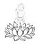 Hand drawn Baby Buddha born with Lotus