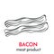 Hand drawn bacon icon.