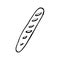 Hand-drawn baguette doodle. French bread