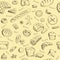 Hand drawn bakery doodles vector seamless pattern