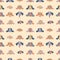 Hand drawn basset hound dog seamless pattern. Animalistic doodle print for T-shirt, textile and fabric. Cute illustration for