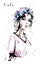 Hand drawn beautiful young woman with flower wreath. Stylish elegant girl. Fashion woman portrait.