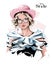 Hand drawn beautiful young woman in pink hat. Stylish girl in eyeglasses. Fashion woman look. Sketch.