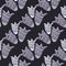 Hand drawn bellflower seamless pattern on black background