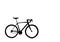 Hand drawn bicycle. Black bike isolated on white background.