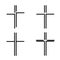 Hand-drawn black crosses outlines, Christian crosses black silhouettes collection