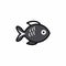 Hand-drawn Black Fish Vector Icon For App And Social Media