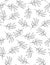 Hand Drawn Black Twigs Vector Pattern. Delicate Romantic Garden Illustration.