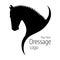 Hand drawn black vector horse head logo silhouette. eps file.