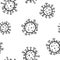 Hand drawn black and white doodle sketch seamless bacterium and virus pattern. Vector illustration