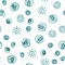 Hand Drawn blue Snowflakes Christmas Seamless Patt