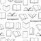 Hand drawn books seamless pattern.