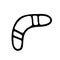 Hand drawn boomerang doodle. Sketch children`s toy icon. Decorat