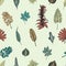 Hand drawn botany vector seamless pattern. Vintage background.