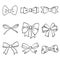 Hand drawn bows collection, ribbon, decoraton. Giftbows