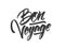 Hand drawn brush type lettering of Bon Voyage on white background