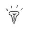 Hand Drawn bulb doodle. Sketch style icon. Decoration element. I