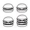 Hand drawn burger set