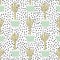 Hand drawn cactus in pot seamless pattern. Doodle exotic wallpaper. Cacti vector backdrop