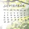 Hand-drawn calendar for the month of September