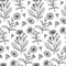 Hand drawn calendula seamless pattern. Medicinal plant botany design. Vector illustration in sketch style